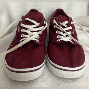 VANS Atwood Womens Size 6 Maroon Red Low Top Canvas Lace Up Sneakers Shoes